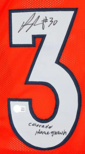 Phillip Lindsay Autographed Orange Pro Style Jersey w/Insc.-Beckett W Hologram - Image 3