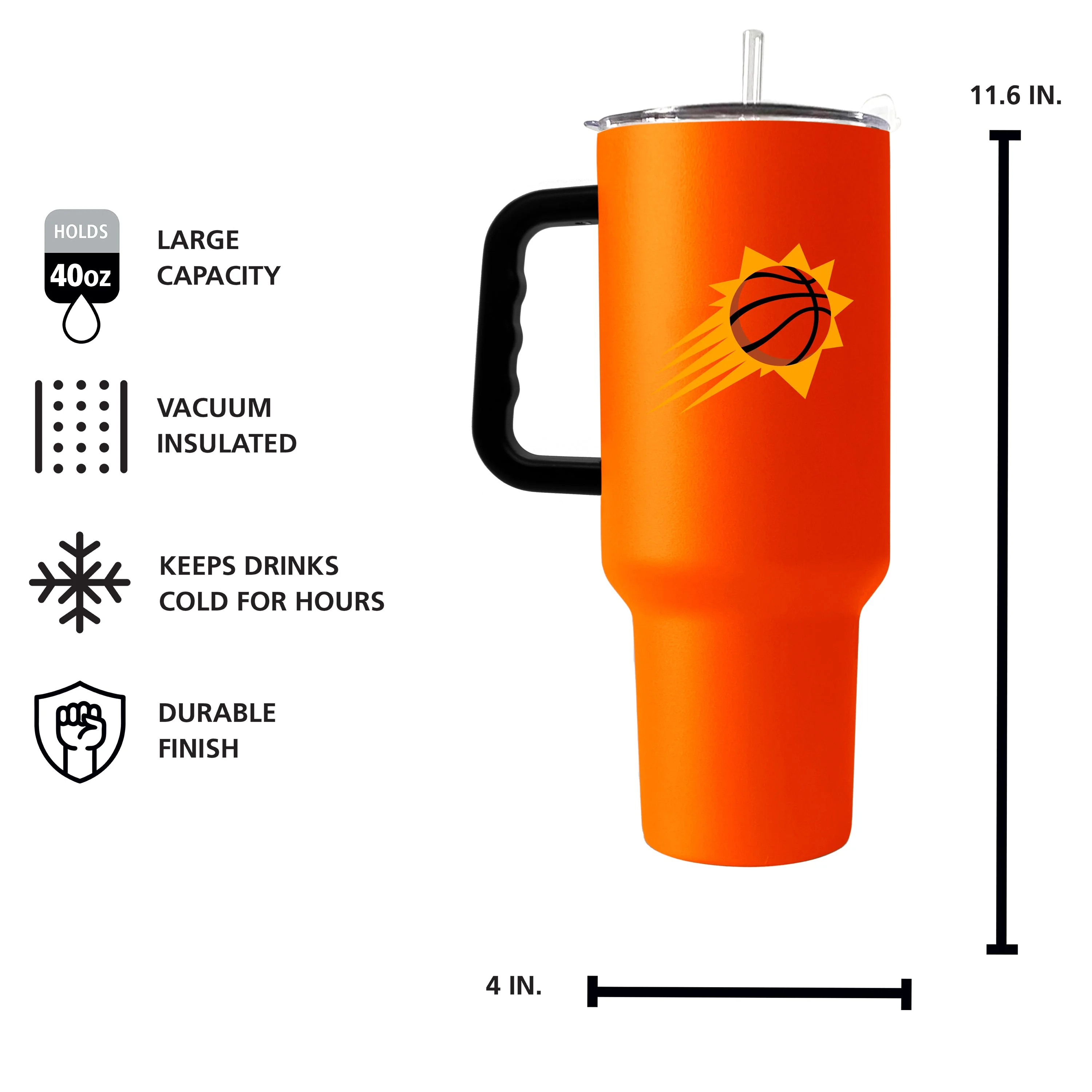 Phoenix Suns 40oz Flipside Powder Coat Tumbler - Image 5