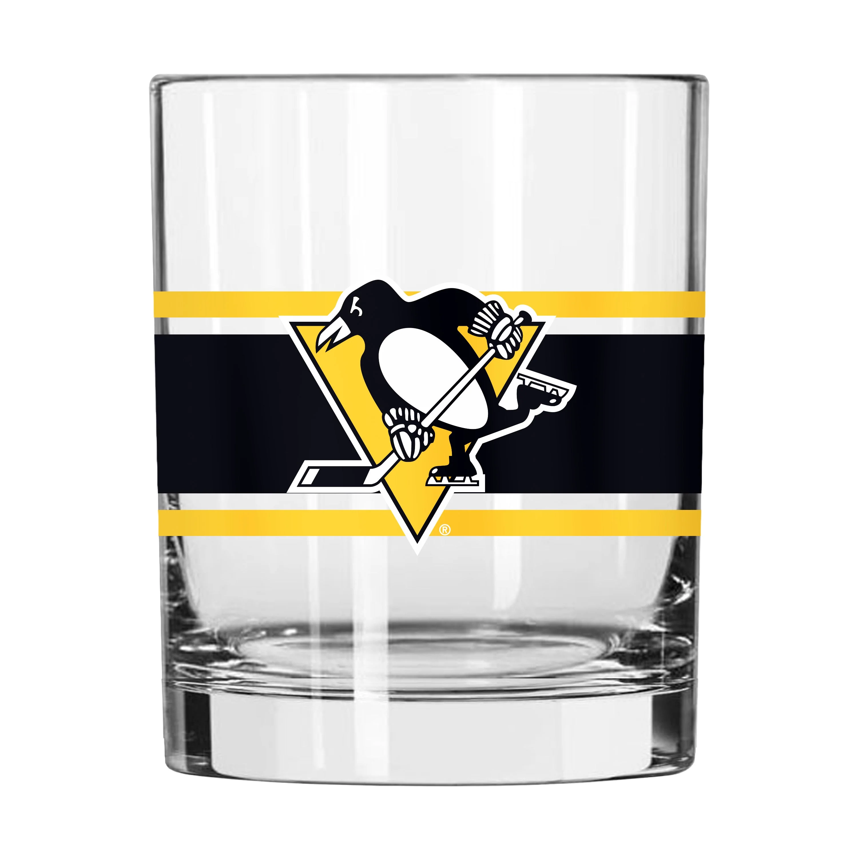 Pittsburgh Penguins 14oz Stripe Rocks Glass