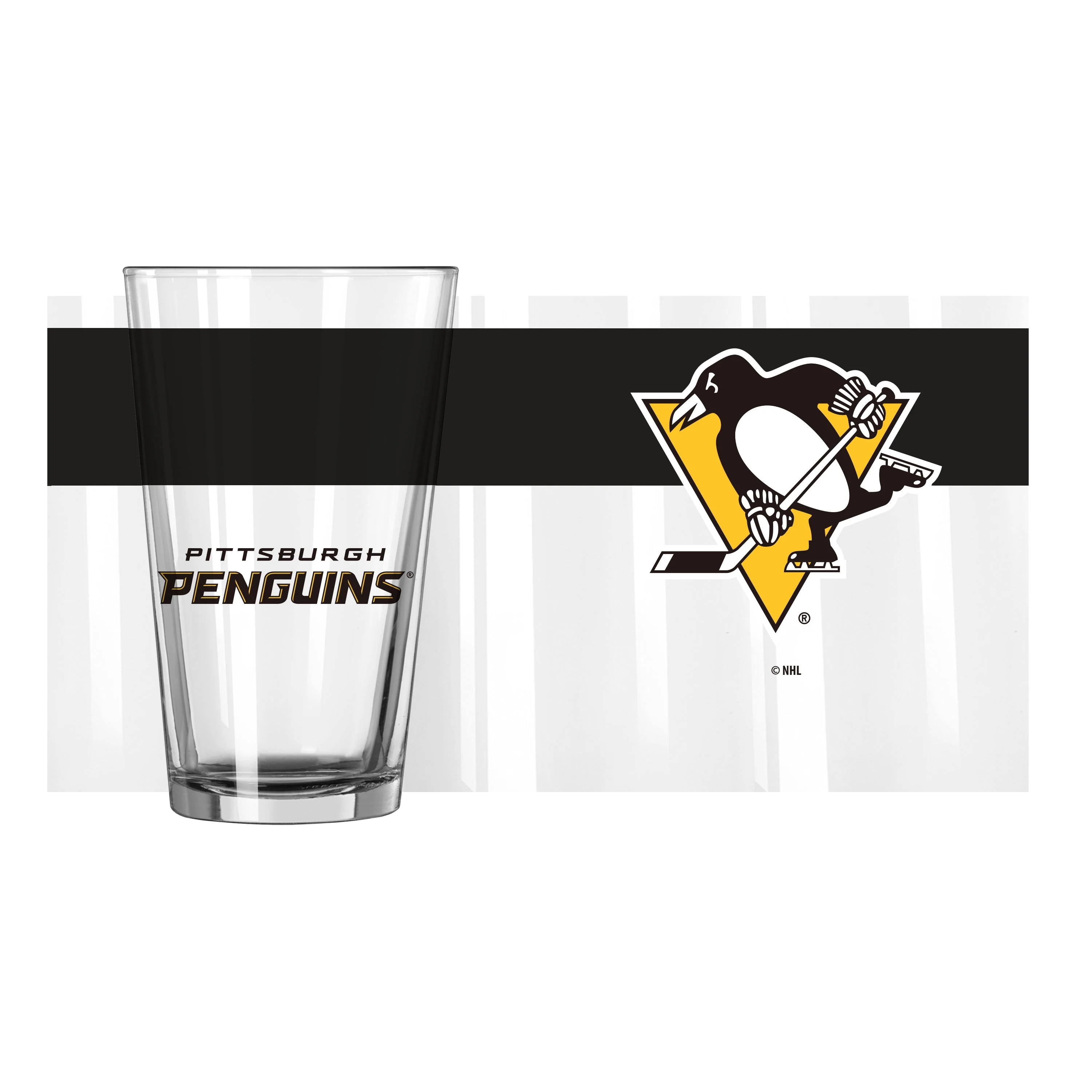 Pittsburgh Penguins 16oz Colorblock Pint Glass - Image 2