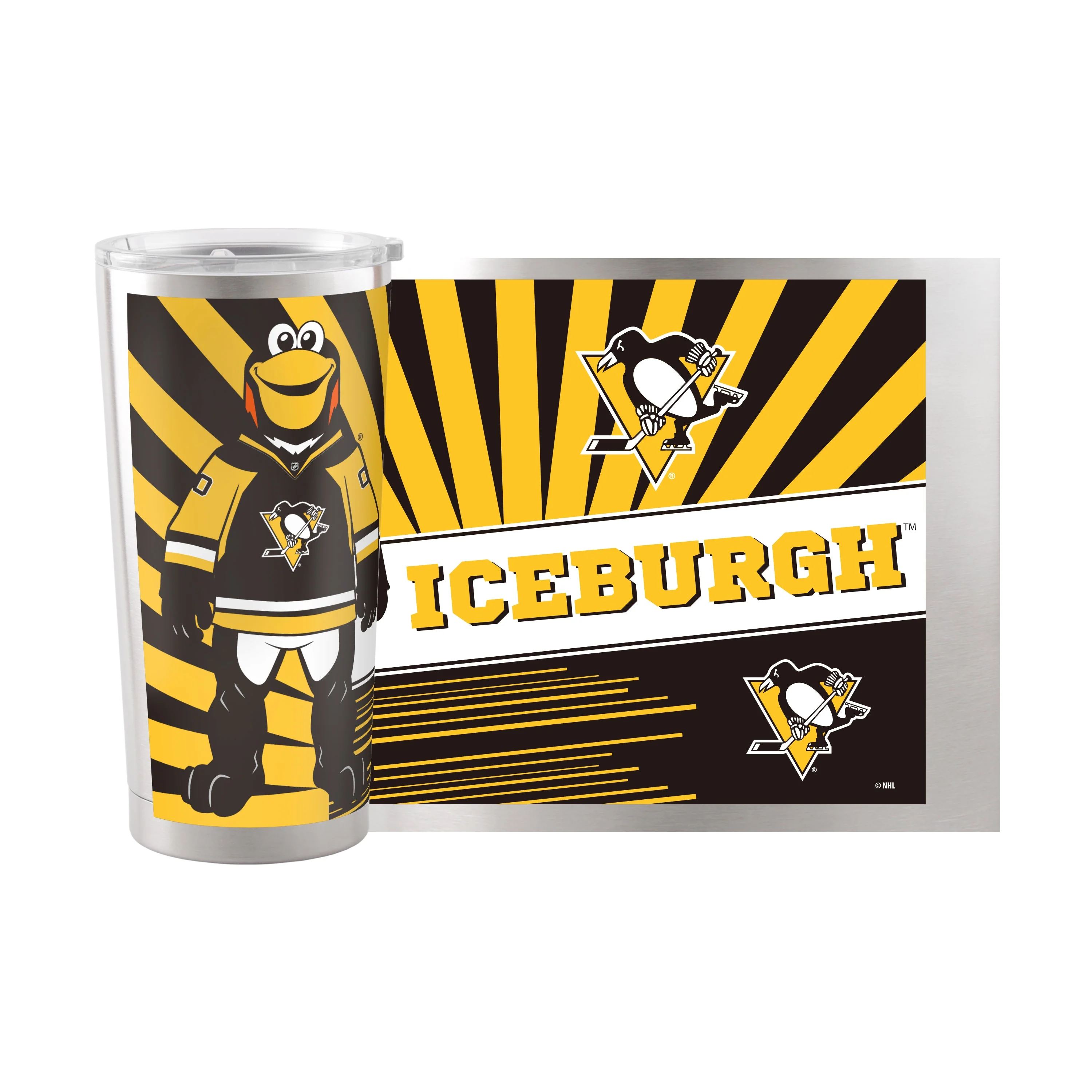 Pittsburgh Penguins 20oz Mascot Stainless Steel Tumbler - Image 2
