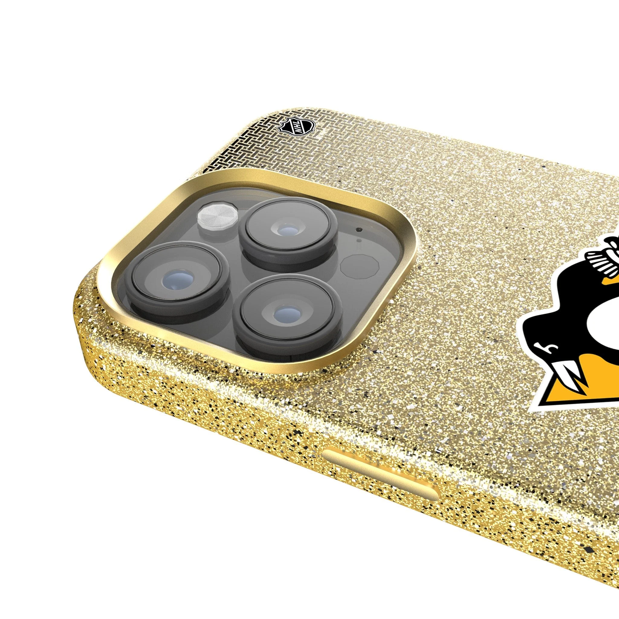 Pittsburgh Penguins Linen Bling Phone Case for Apple iPhone - Image 4