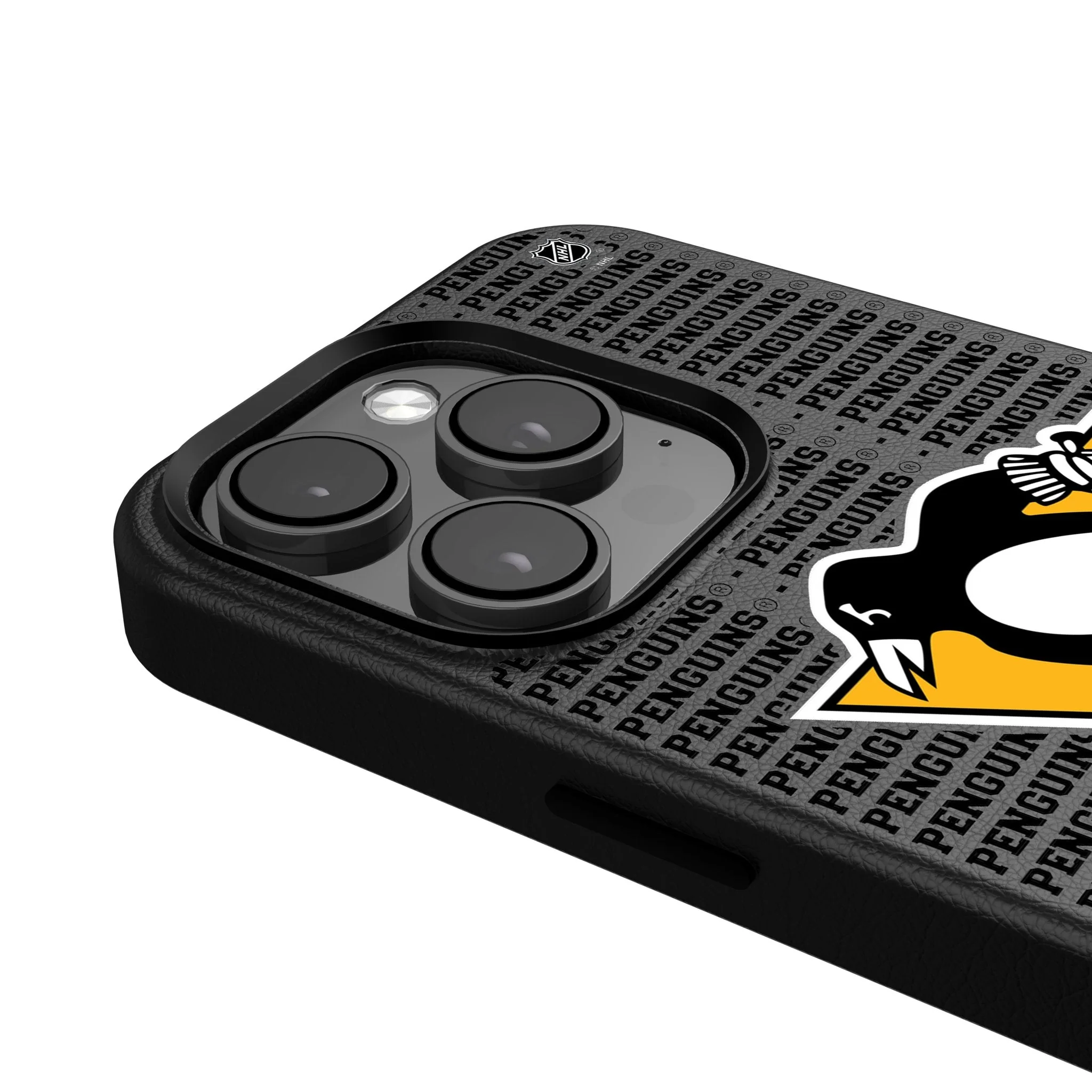 Pittsburgh Penguins Text Backdrop MagSafe Compatible Phone Case for Apple iPhone - Image 4
