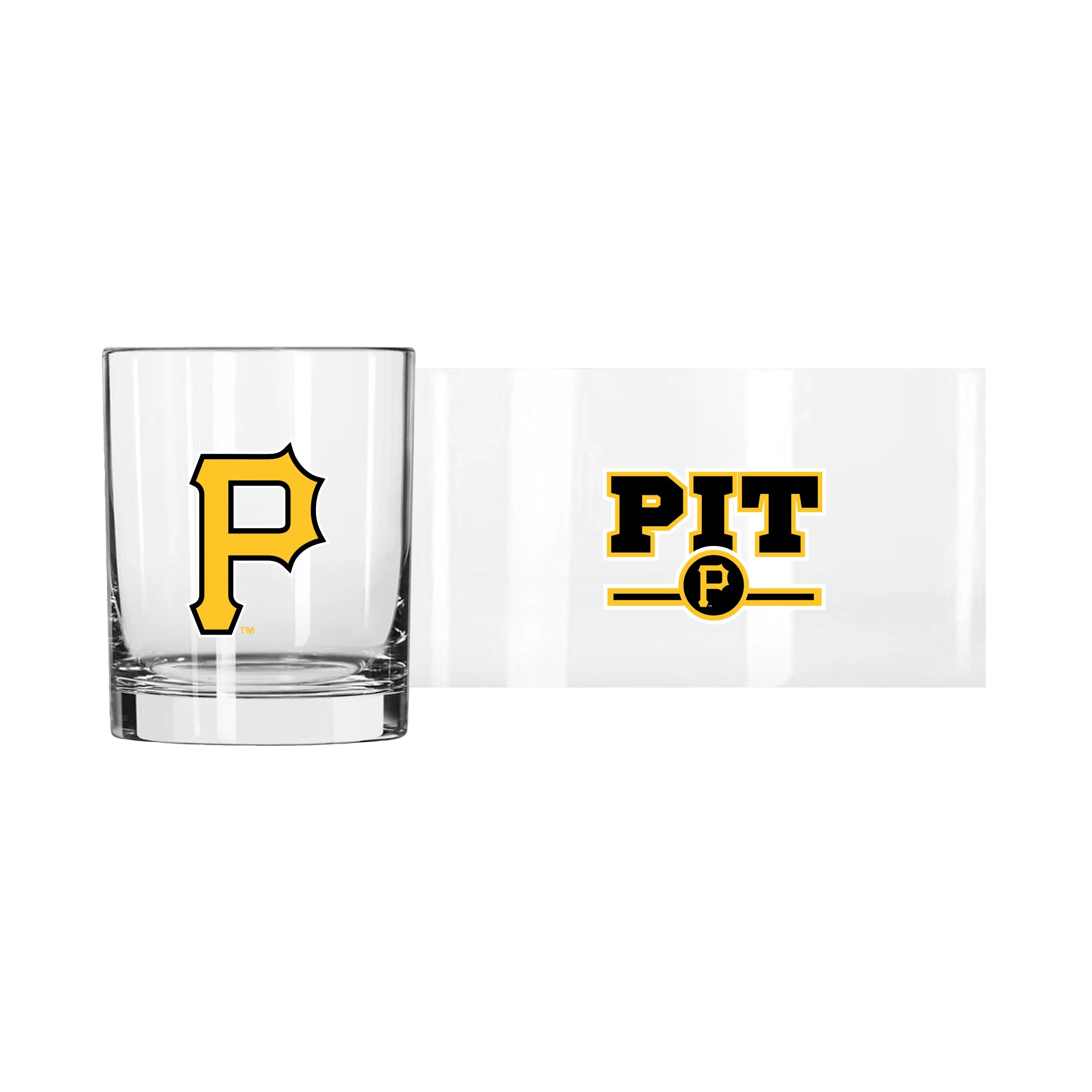 Pittsburgh Pirates 14oz Letterman Rocks Glass - Image 2
