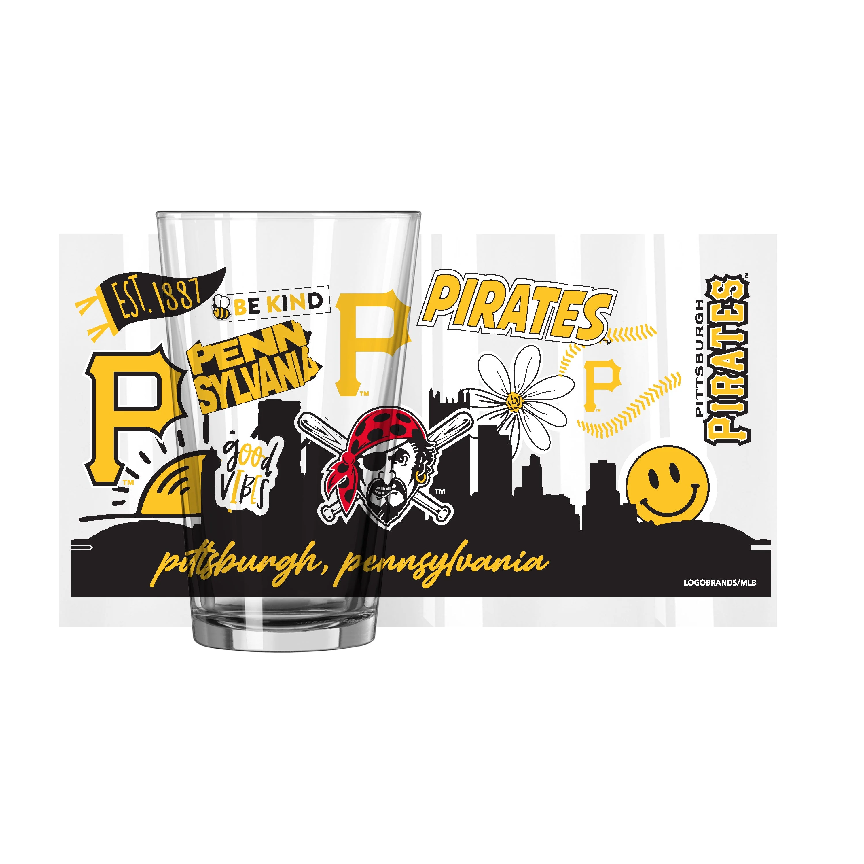 Pittsburgh Pirates 16oz Native Pint Glass - Image 2