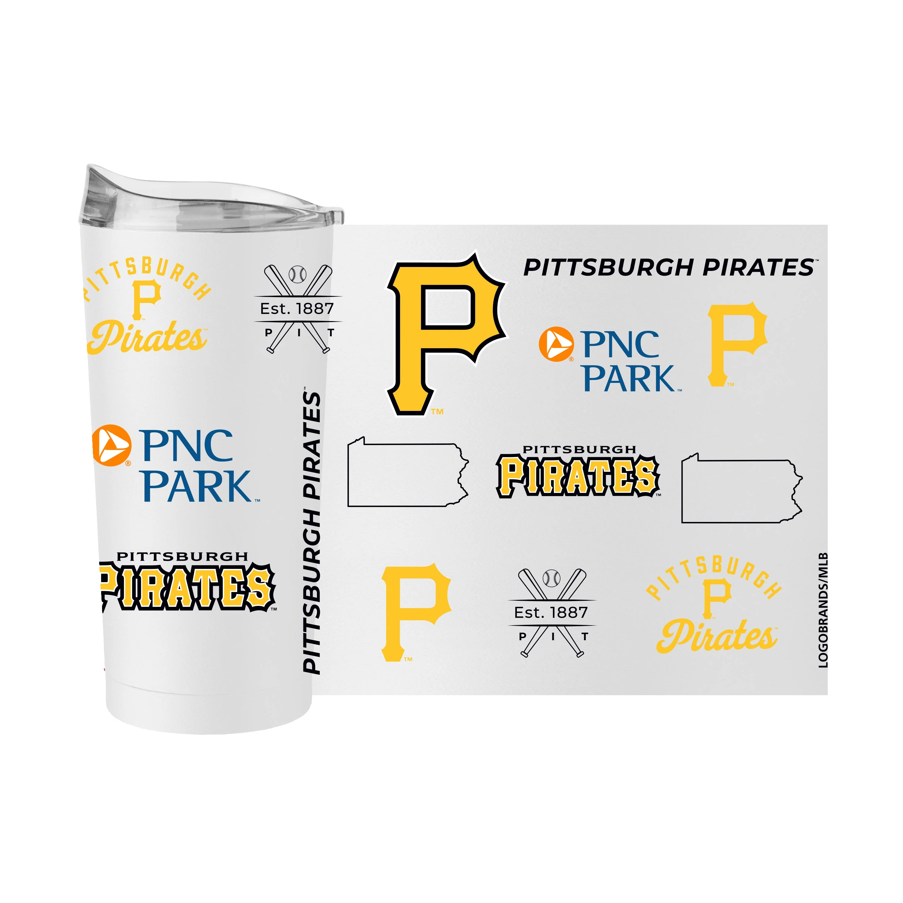 Pittsburgh Pirates 20oz Heritage Threds Powder Coat Tumbler - Image 3