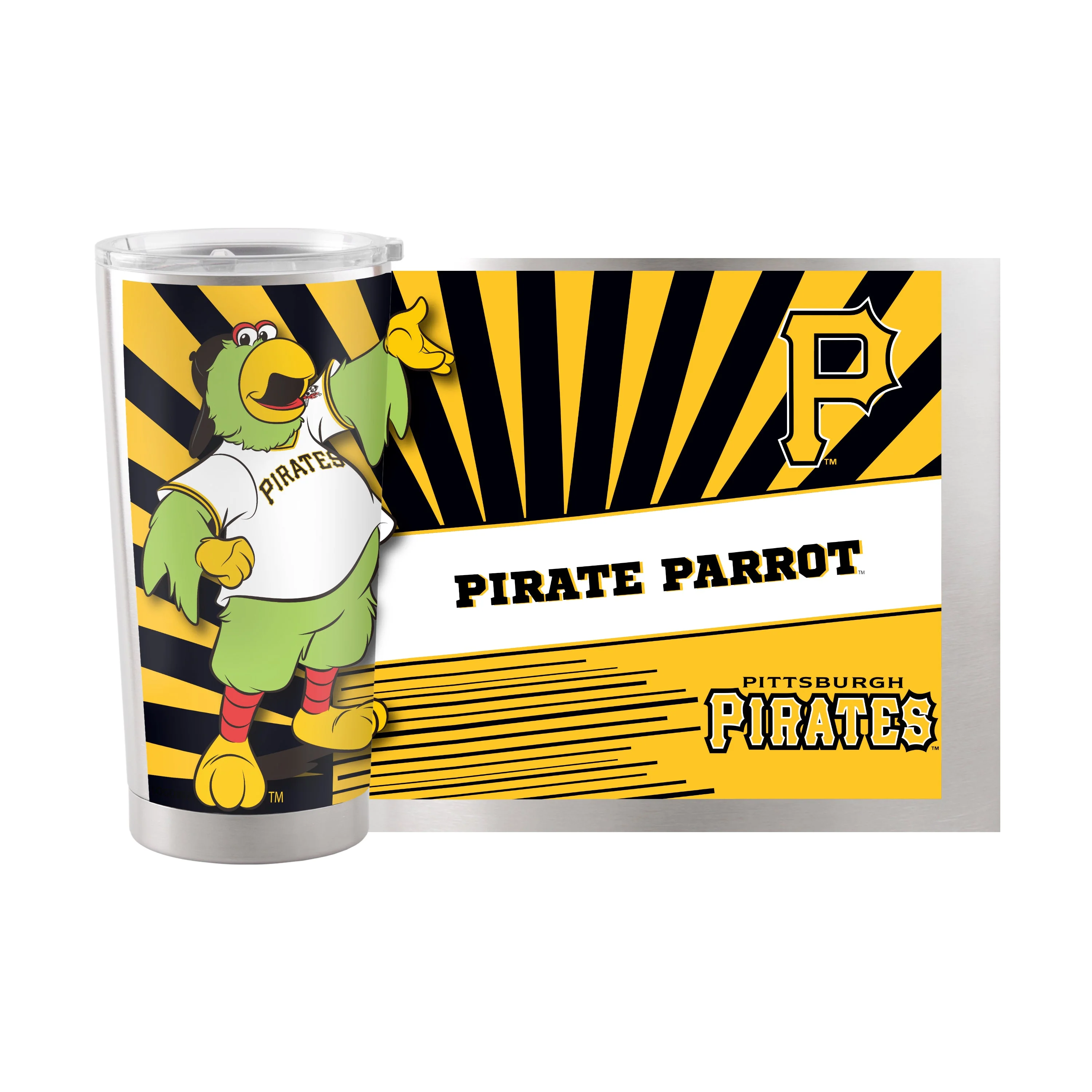 Pittsburgh Pirates 20oz Mascot Stainless Steel Tumbler - Image 2