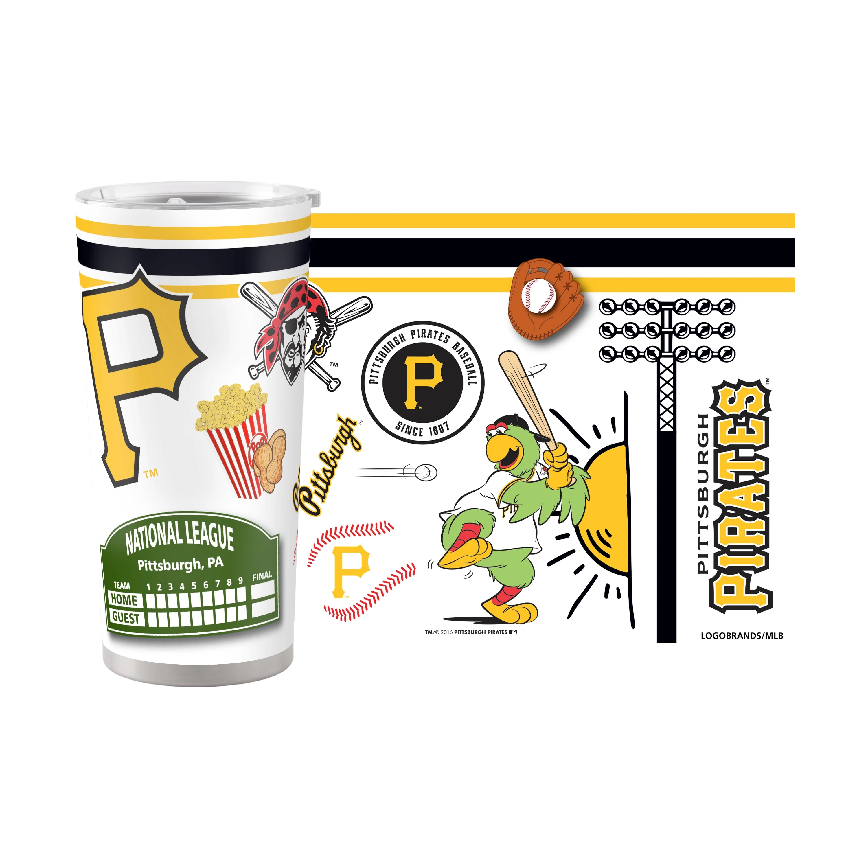 Pittsburgh Pirates 20oz Native Stainless Steel Tumbler - Image 2