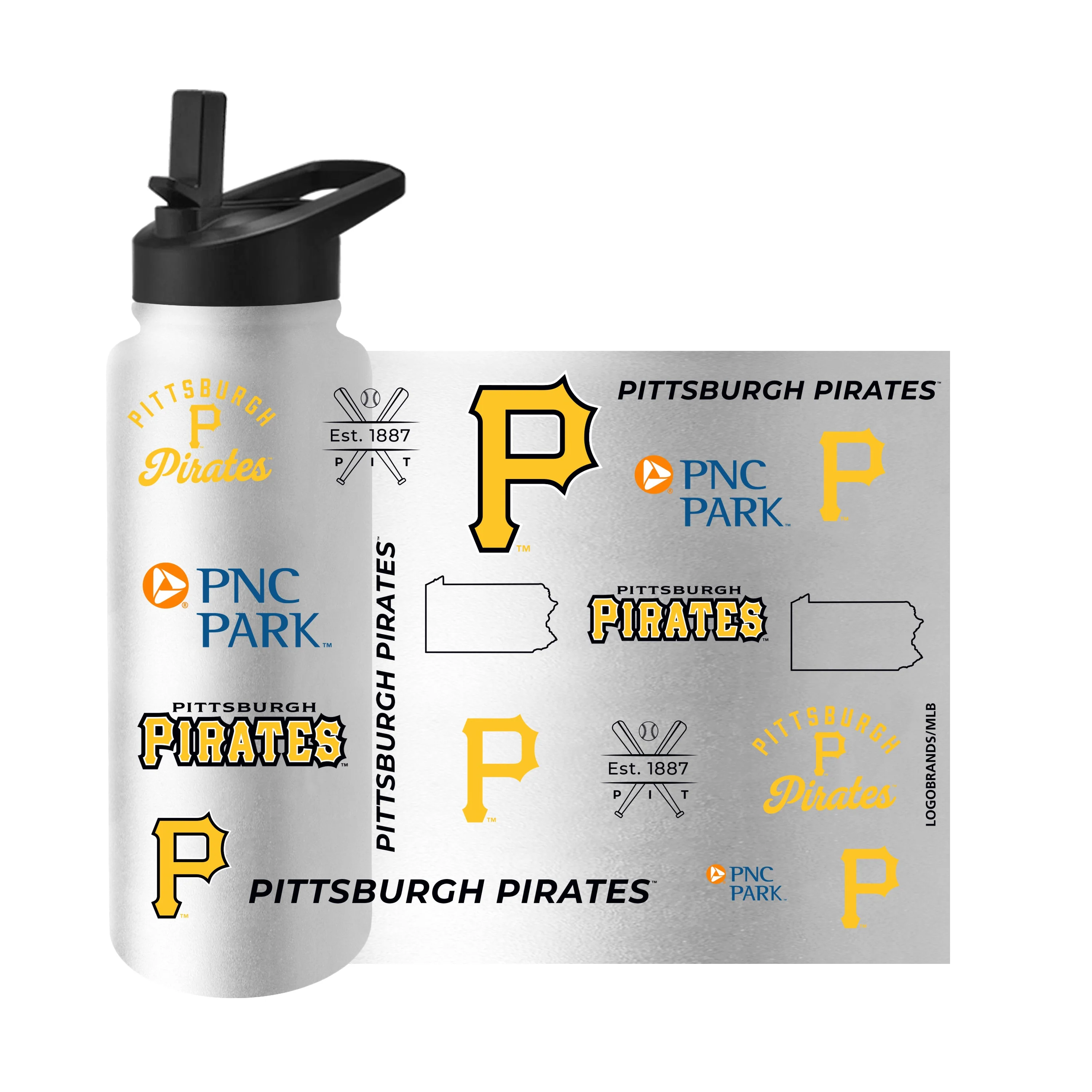 Pittsburgh Pirates 34oz Heritage Threds Quencher Bottle - Image 3