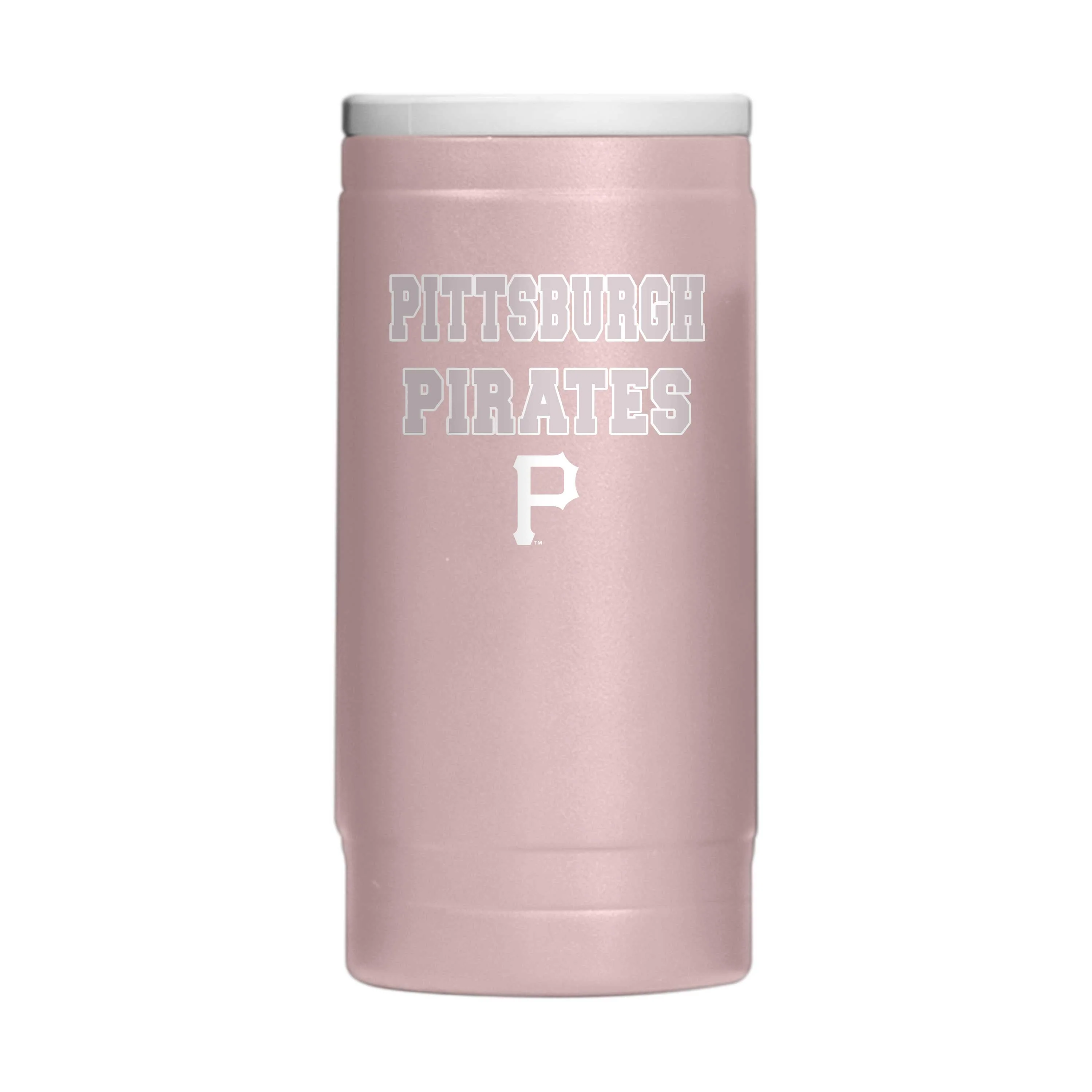 Pittsburgh Pirates Stencil Powder Coat Slim Can Coolie