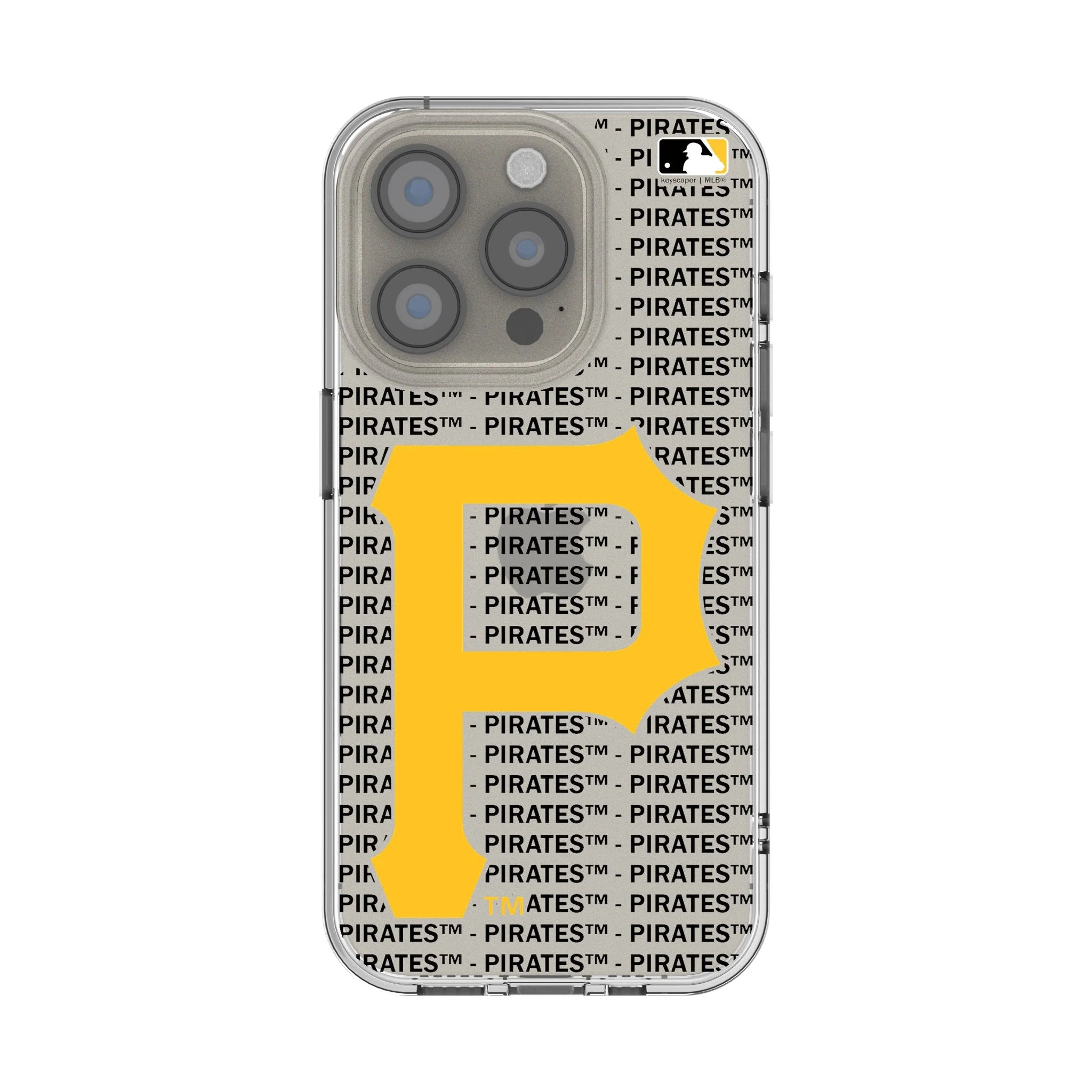 Pittsburgh Pirates Text Backdrop Clear Phone Case for Apple iPhone