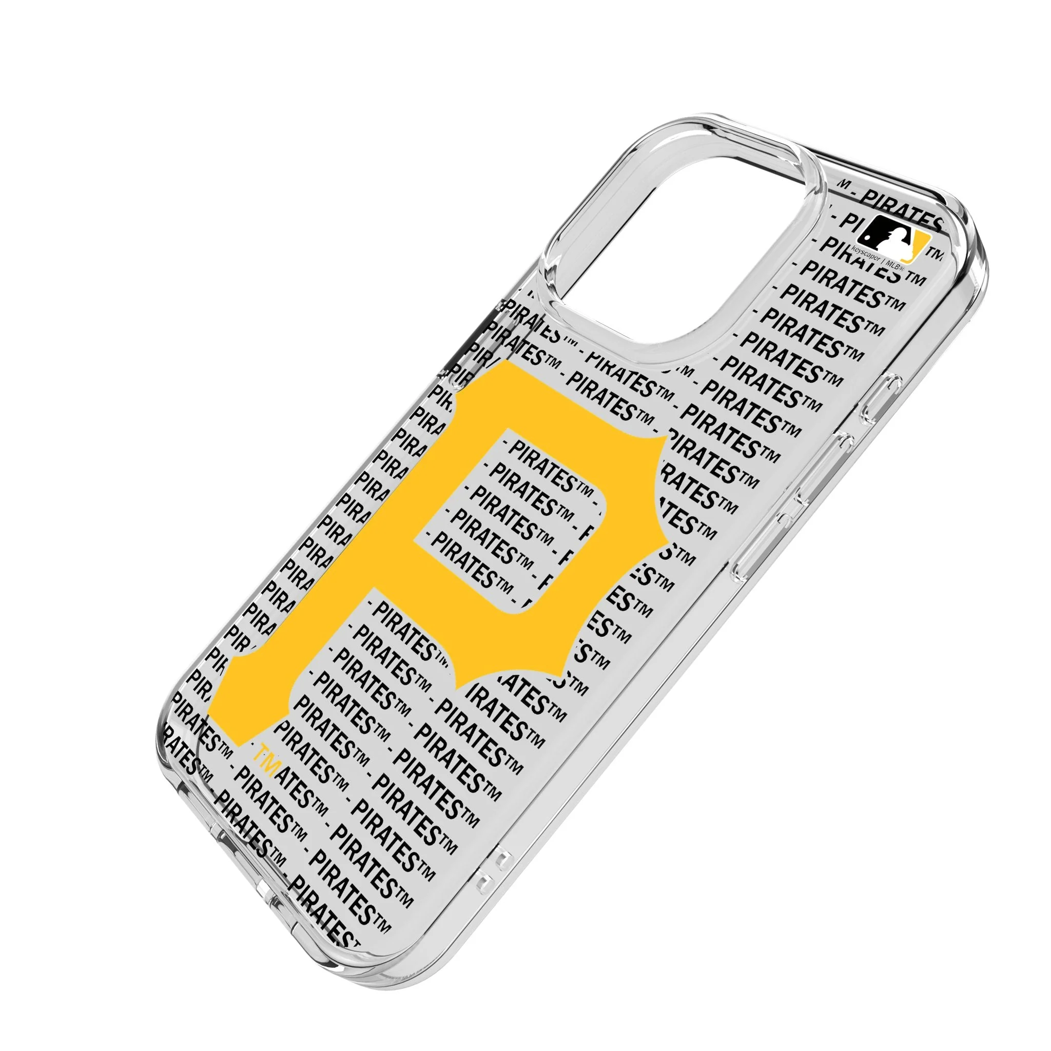 Pittsburgh Pirates Text Backdrop Clear Phone Case for Apple iPhone - Image 2