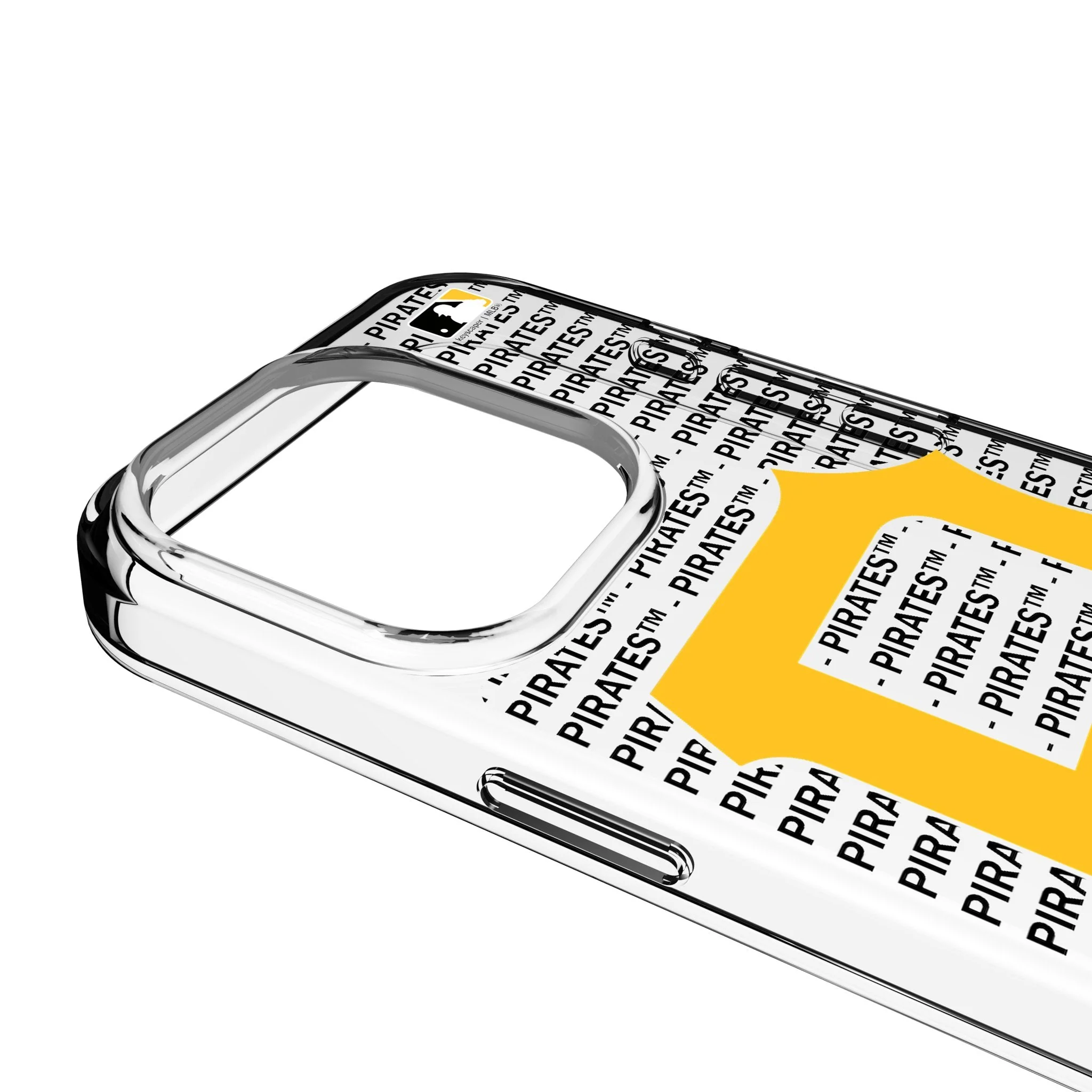 Pittsburgh Pirates Text Backdrop Clear Phone Case for Apple iPhone - Image 3