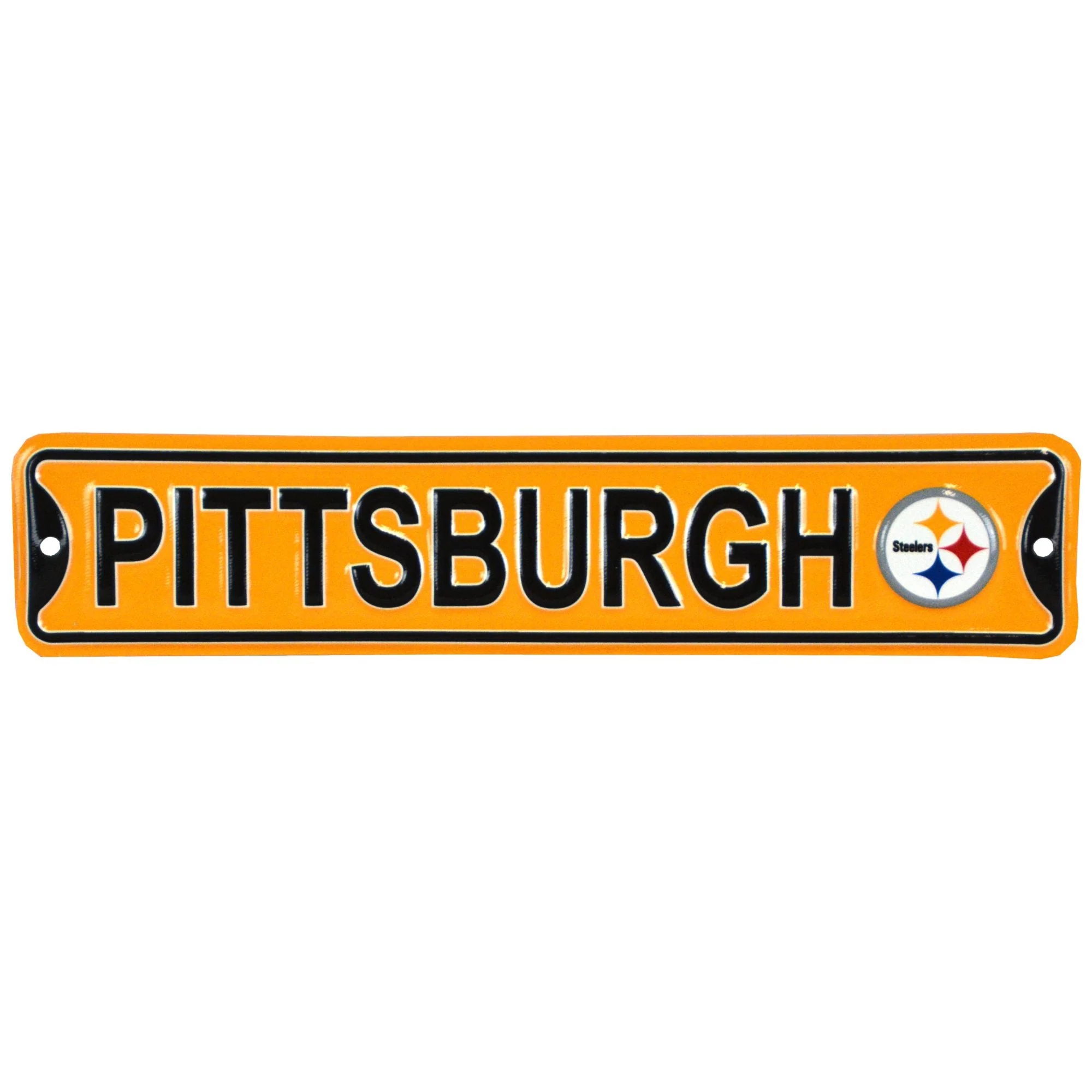 Pittsburgh Steelers - CITY LOGO - Steel Embossed NFL Mini Street Signs