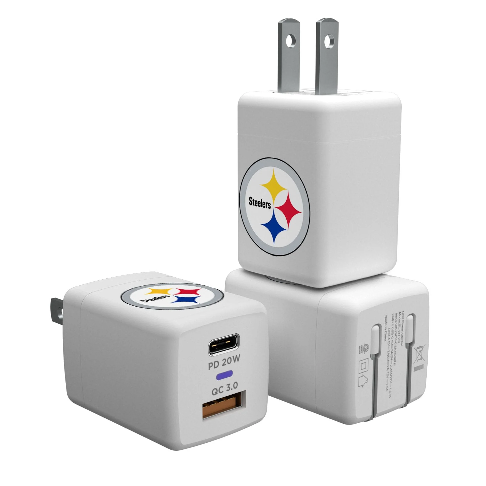 Pittsburgh Steelers Insignia USB A/C Charger