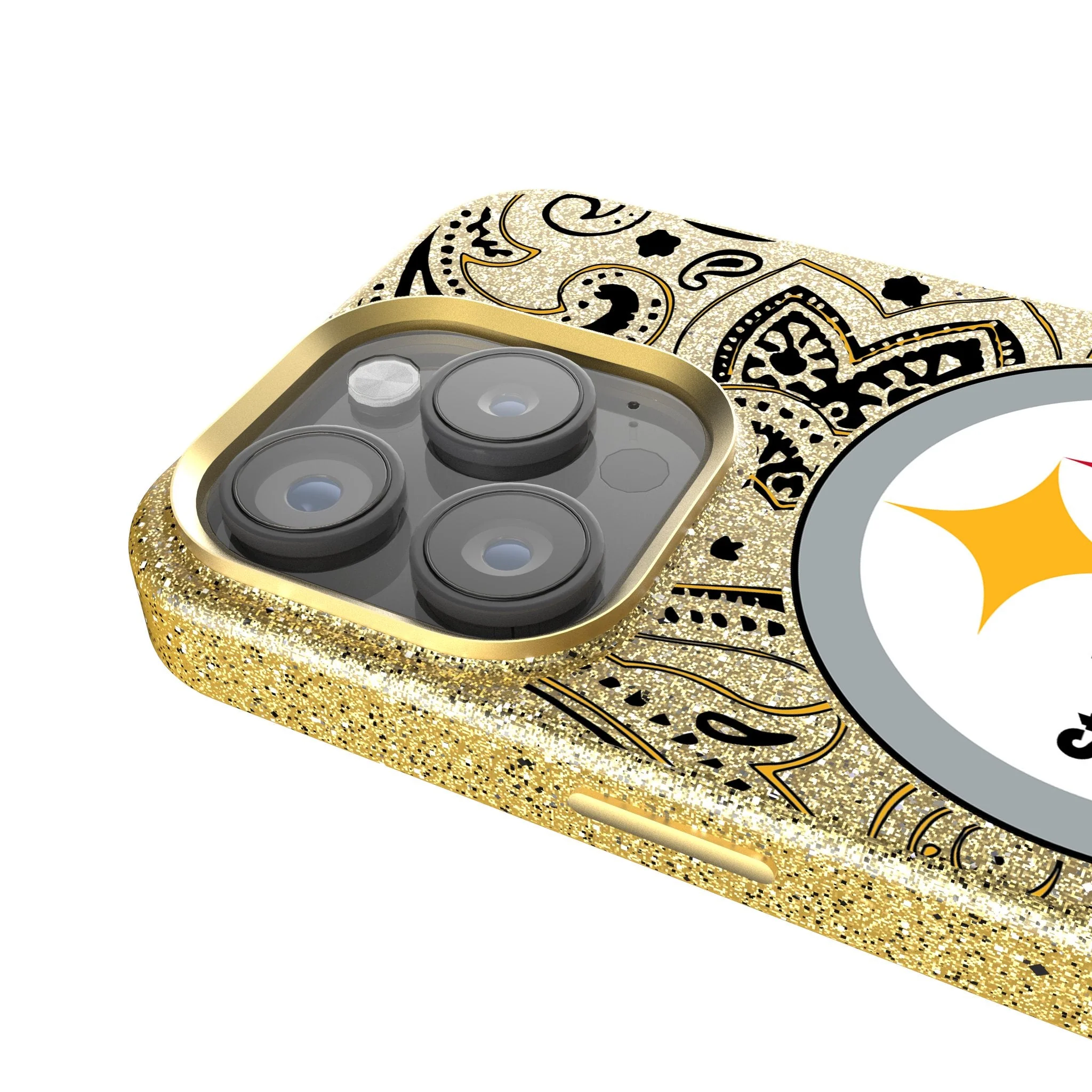 Pittsburgh Steelers Paisley Bling Phone Case - Image 4
