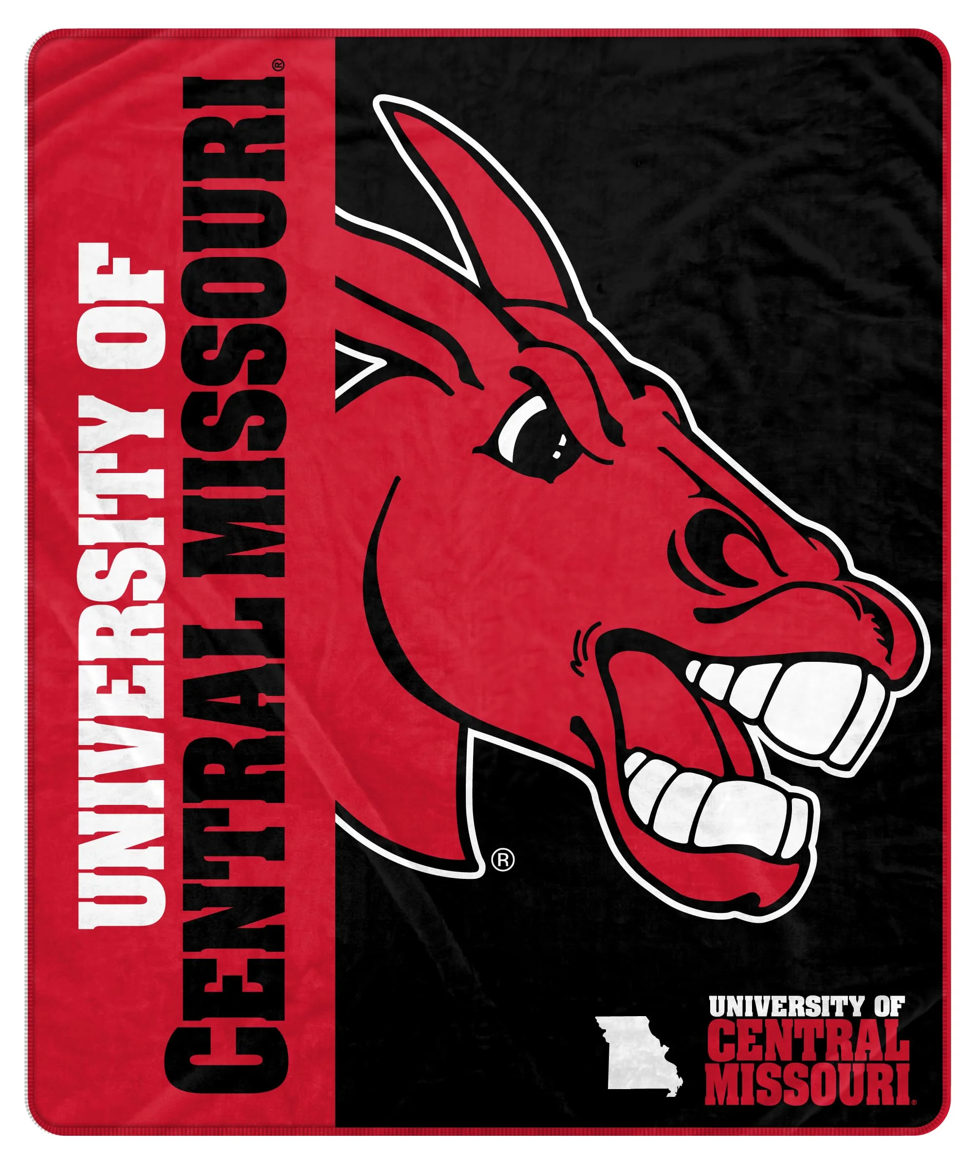 Proformance Home NCAA Central Missouri Mules & Jennies Endzone Ultra Soft Tailgate Throw