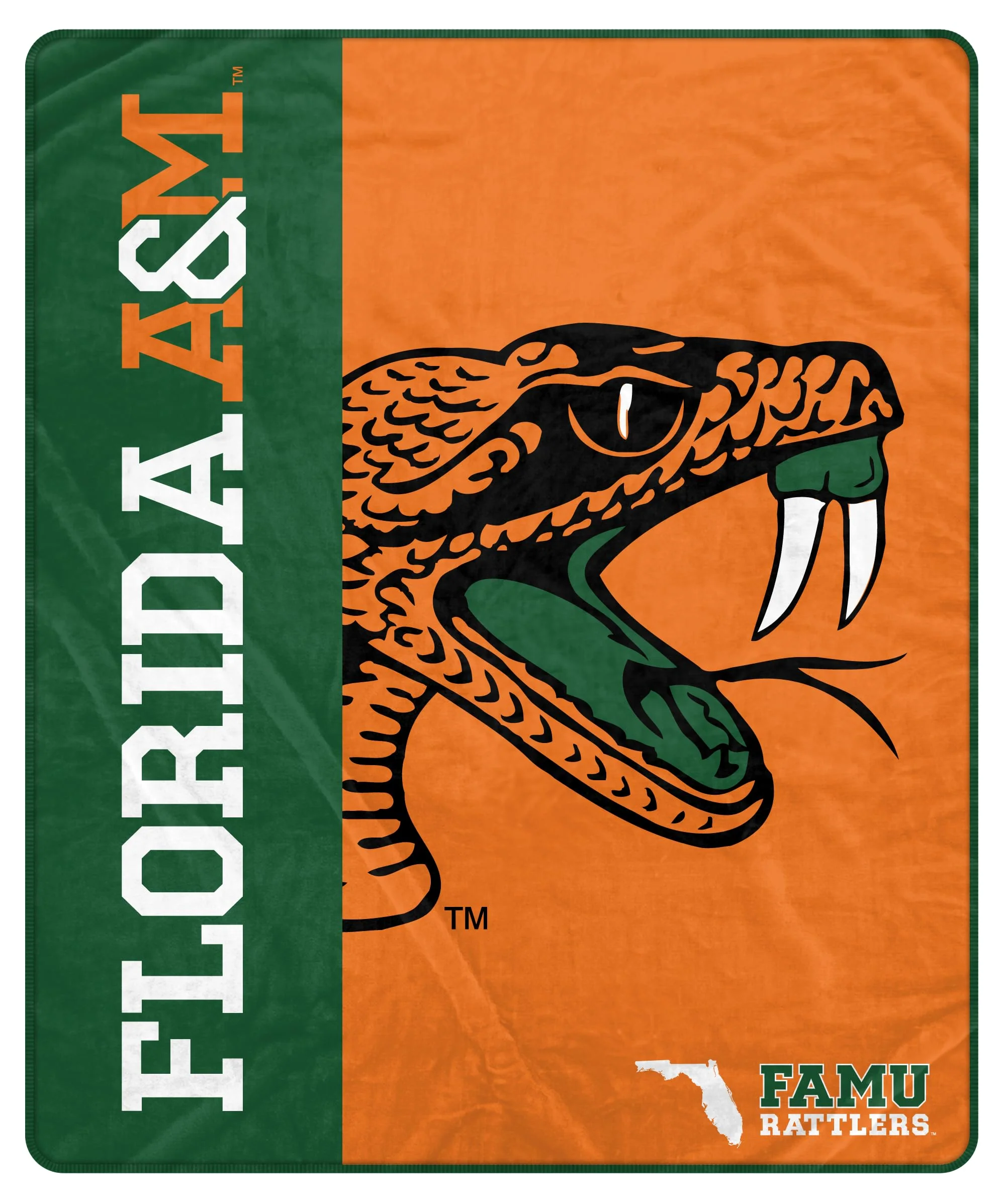 Proformance Home NCAA Florida A&M Rattlers Endzone Ultra Soft Tailgate Throw