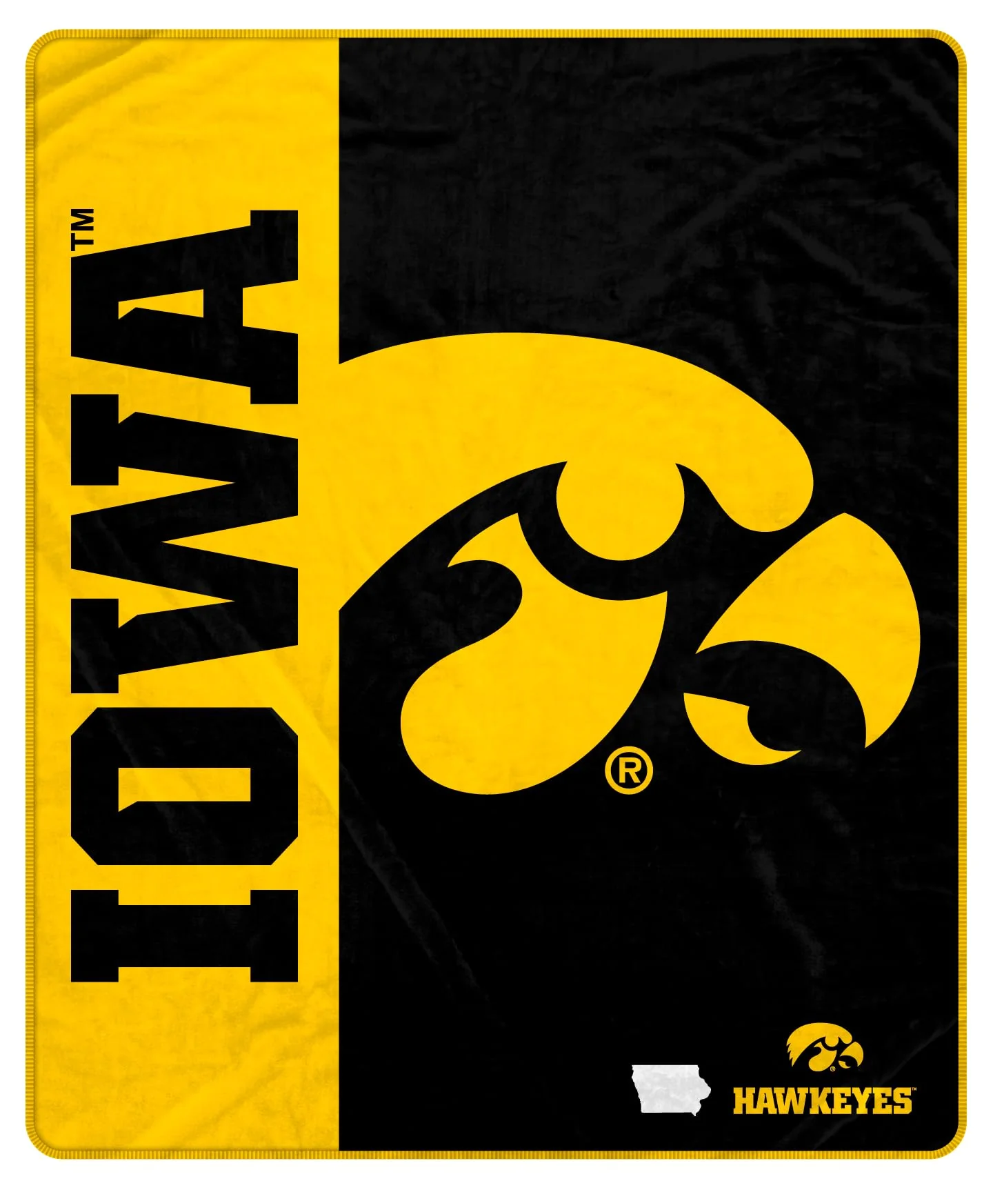 Proformance Home NCAA Iowa Hawkeyes Endzone Ultra Soft Tailgate Throw