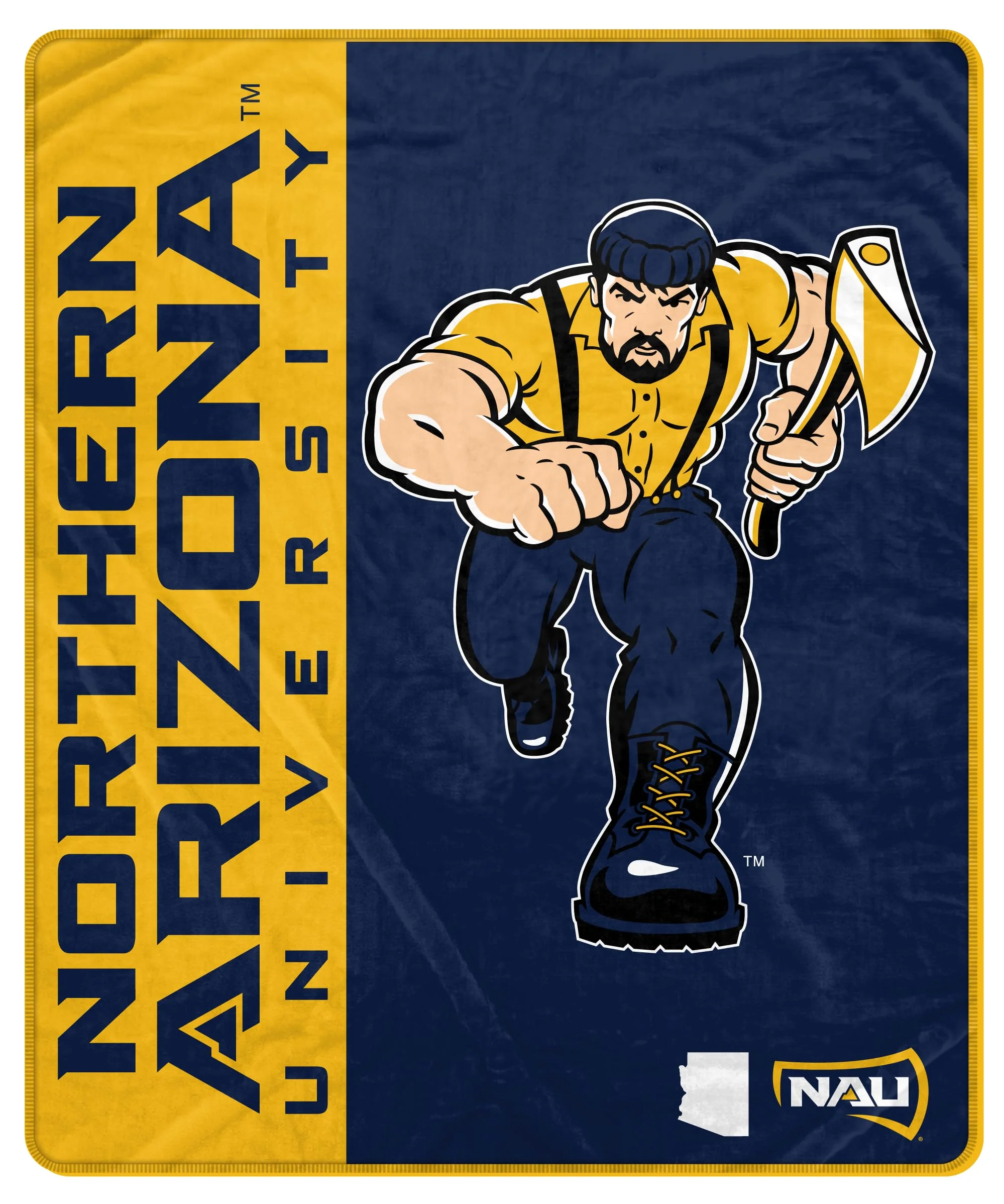 Proformance Home NCAA Northern Arizona Lumberjacks Endzone Ultra Soft Tailgate Throw