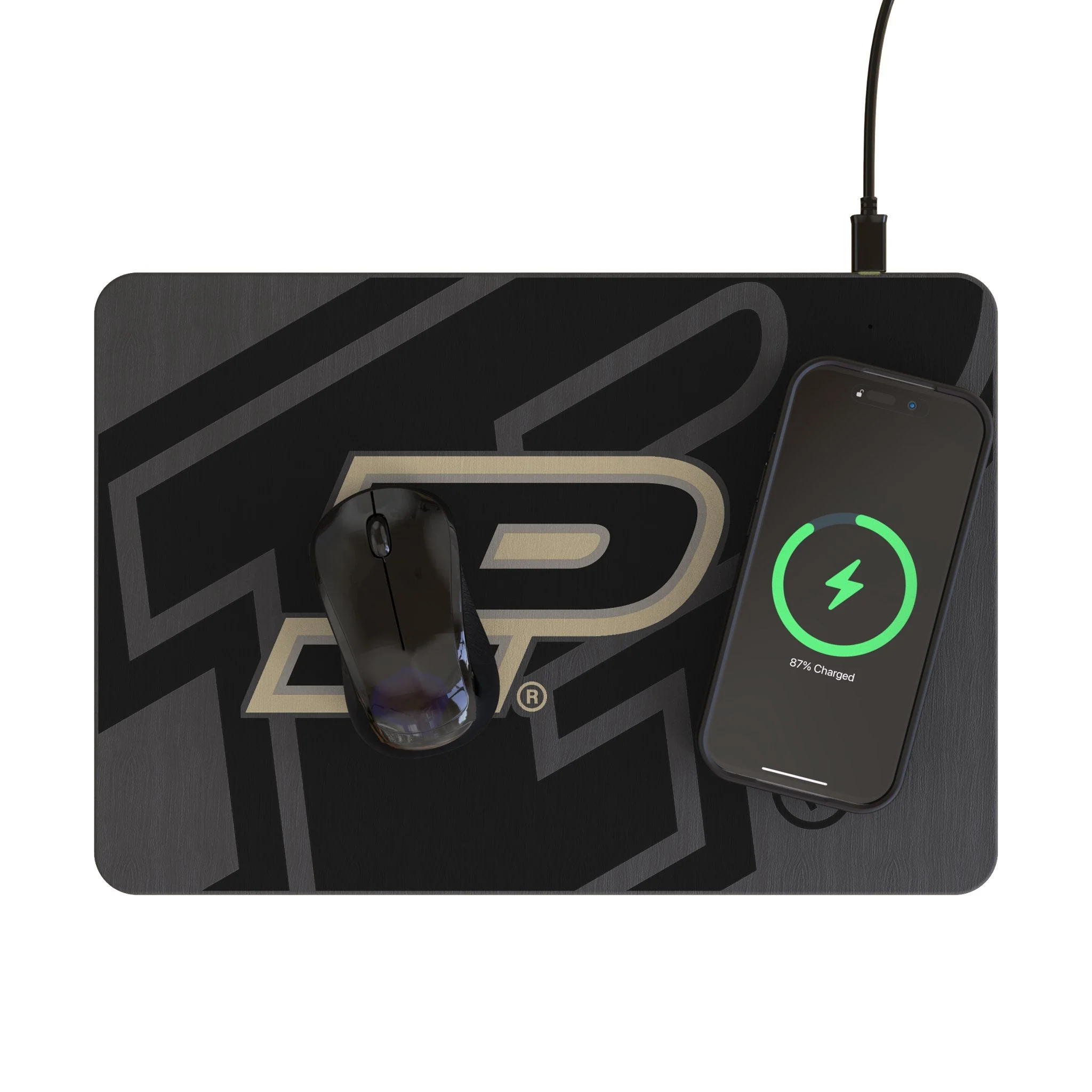 Purdue University Boilermakers Monocolor Tilt 15-Watt Wireless Charger and Mouse Pad - Image 2