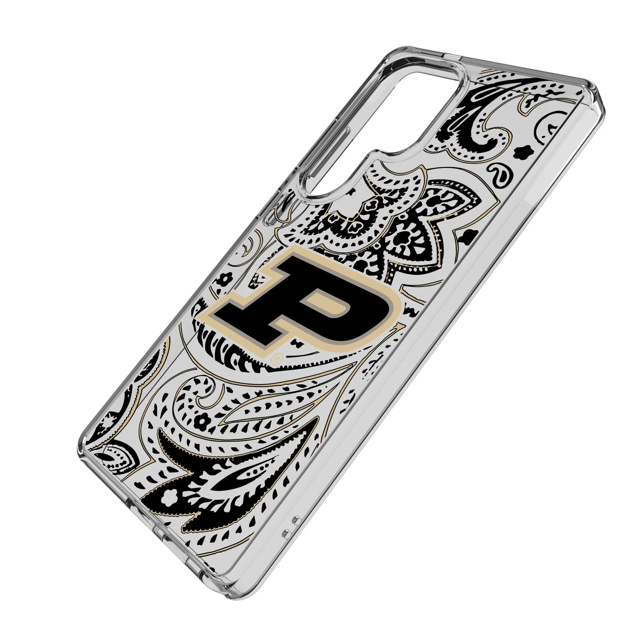 Purdue University Boilermakers Paisley Clear Phone Case for Samsung Galaxy - Image 2