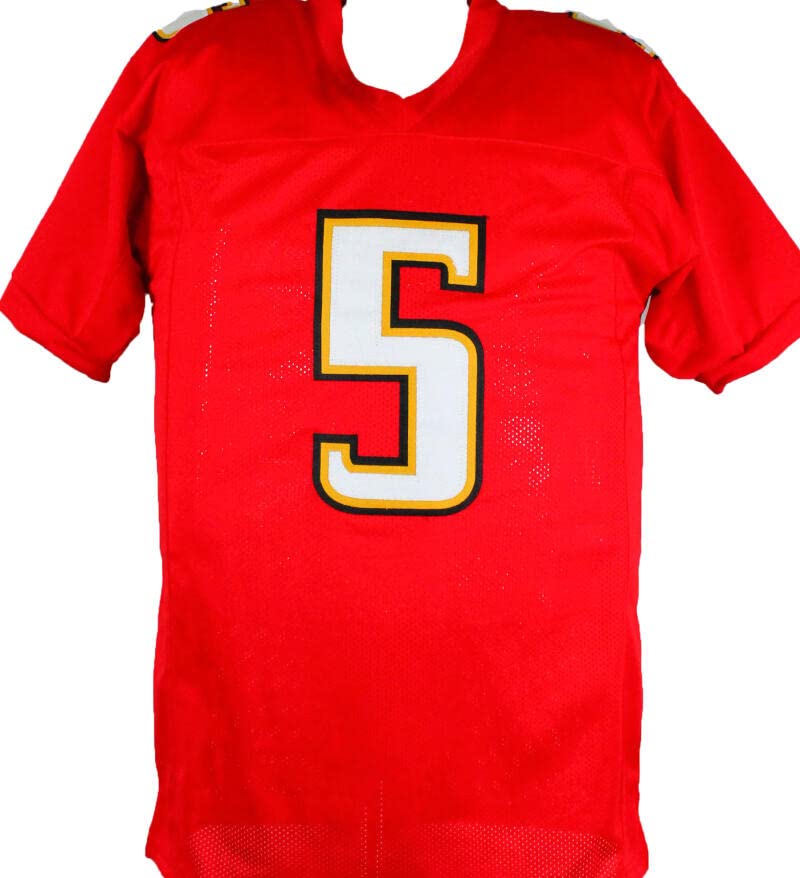 Rakim Jarrett Autographed Red College Style Jersey-Beckett W Hologram Black - Image 4
