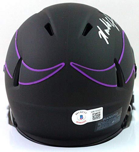 Randall Cunningham Autographed Eagles Eclipse Speed Mini Helmet-Beckett WSilver - Image 2