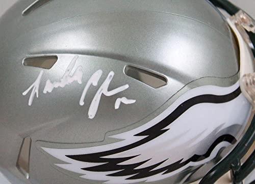 Randall Cunningham Autographed Eagles Flash Speed Mini Helmet- Beckett W Hologram White - Image 3