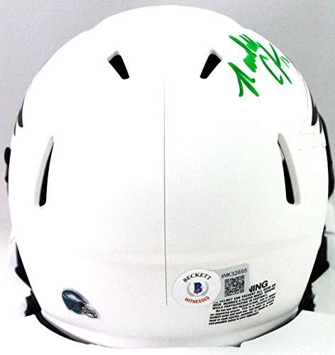 Randall Cunningham Autographed Eagles Lunar Speed Mini Helmet- Beckett W Green - Image 2
