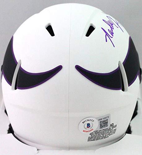 Randall Cunningham Autographed Eagles Lunar Speed Mini Helmet- Beckett W Purple - Image 2