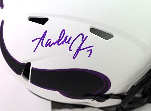 Randall Cunningham Autographed Eagles Lunar Speed Mini Helmet- Beckett W Purple - Image 3