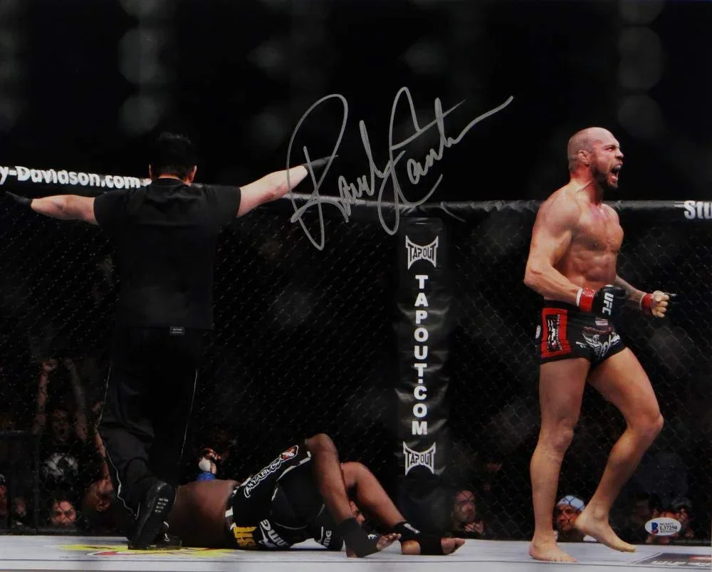 Randy Couture Autographed UFC 16x20 Knock Out Yelling Photo- Beckett Auth Silver - Image 2