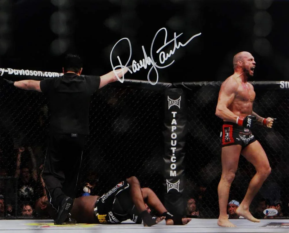 Randy Couture Autographed UFC 16x20 Knock Out Yelling Photo- Beckett Auth White - Image 2