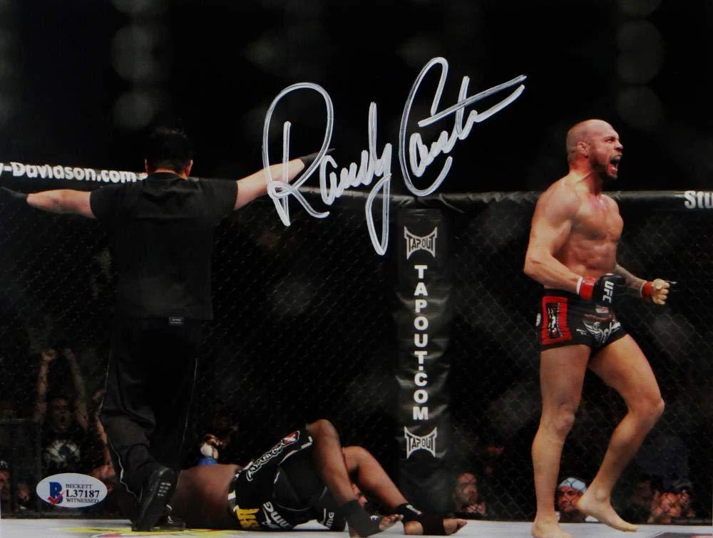 Randy Couture Autographed UFC 8x10 Photo Knock Out- Beckett Auth White Ref Back Turned - Image 2