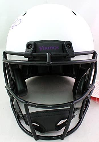 Randy Moss Autographed Vikings Lunar Authentic F/S Helmet Insc- Beckett WPurple - Image 4