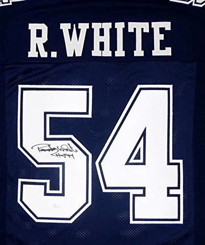 Randy White Autographed Blue Dbl Stitch Pro Style Jersey w/ HOF - JSA W Auth 5 - Image 2