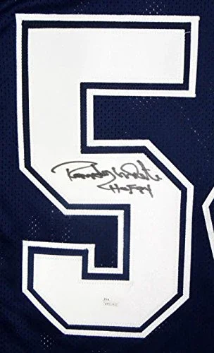 Randy White Autographed Blue Dbl Stitch Pro Style Jersey w/ HOF - JSA W Auth 5 - Image 3