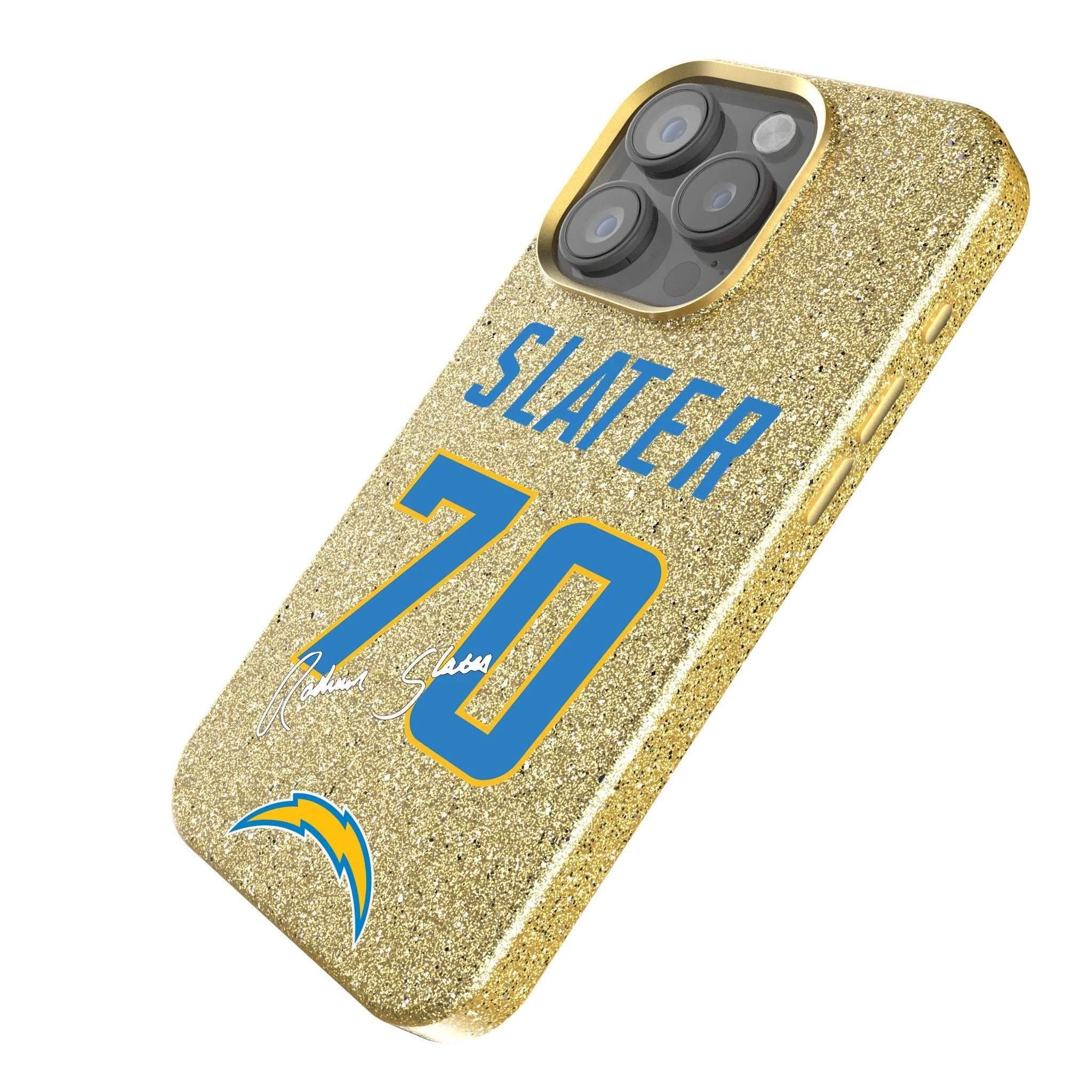 RaShawn Slater Los Angeles Chargers 70 Ready Bling Phone Case - Image 2