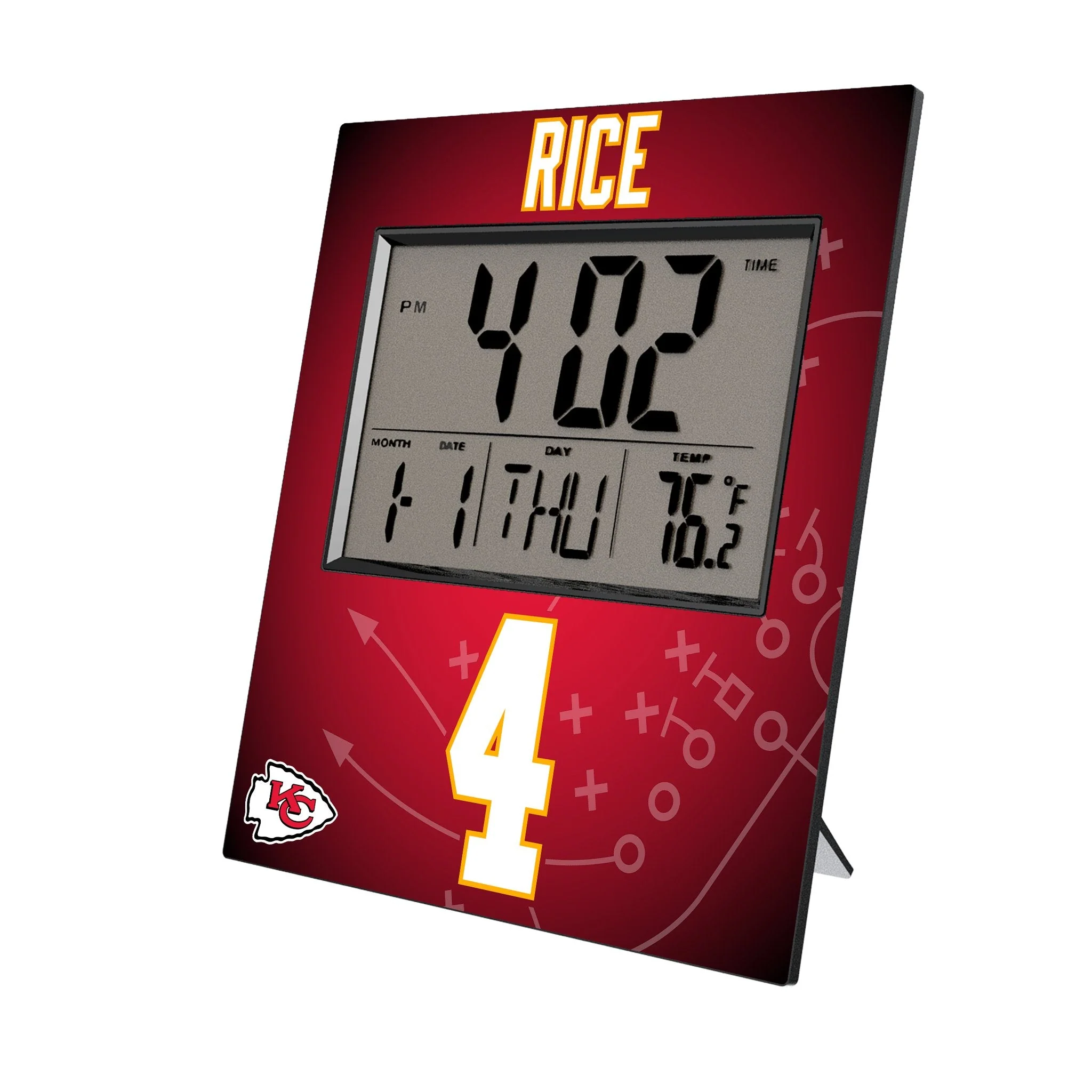 Rashee Rice Kansas City Chiefs 4 Game Tactic Wall Clock