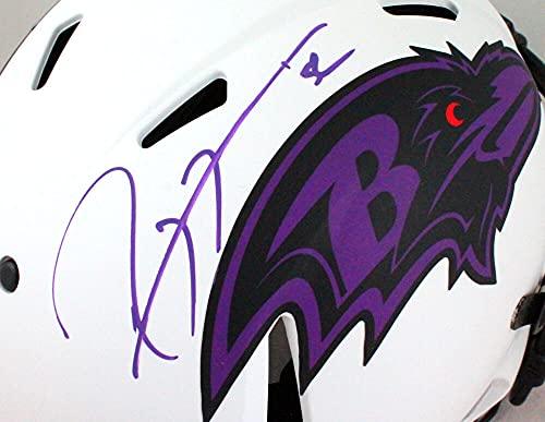 Ray Lewis Autographed Baltimore Ravens Authentic Lunar Helmet- Beckett W Purple - Image 5