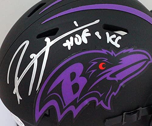 Ray Lewis Autographed Baltimore Ravens Eclipse Mini Helmet w/hof- Beckett W Silver - Image 3