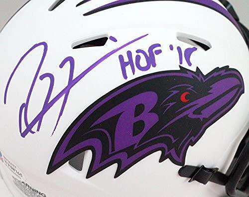 Ray Lewis Autographed Baltimore Ravens Lunar Mini Helmet w/HOF- Beckett W Purple - Image 3