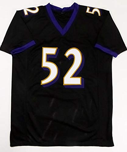 Ray Lewis Autographed Black Pro Style Jersey - Beckett Auth *2 - Image 2