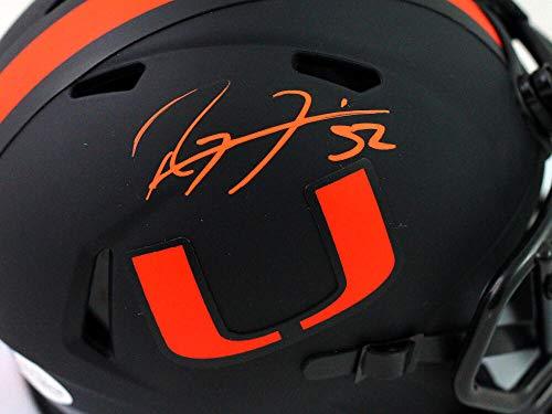 Ray Lewis Autographed Miami Hurricanes Eclipse Speed Mini Helmet- Beckett W Auth - Image 2