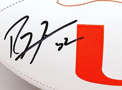 Ray Lewis Autographed Miami Hurricanes Logo Football- Beckett W Black - Image 3