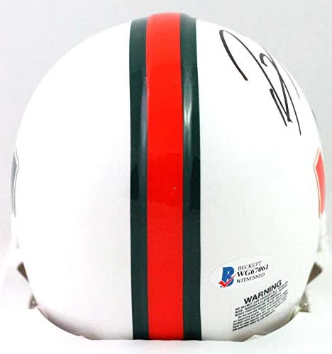 Ray Lewis Autographed Miami Hurricanes Mini Helmet- Beckett W Black - Image 2