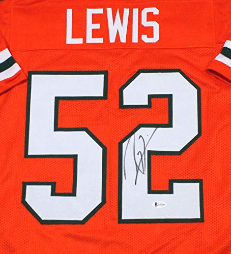 Ray Lewis Autographed Orange College Style Jersey - Beckett Auth *2 - Image 3