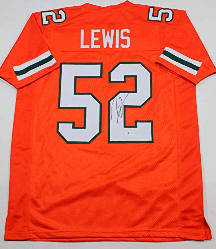 Ray Lewis Autographed Orange College Style Jersey - Beckett Auth *2 - Image 4