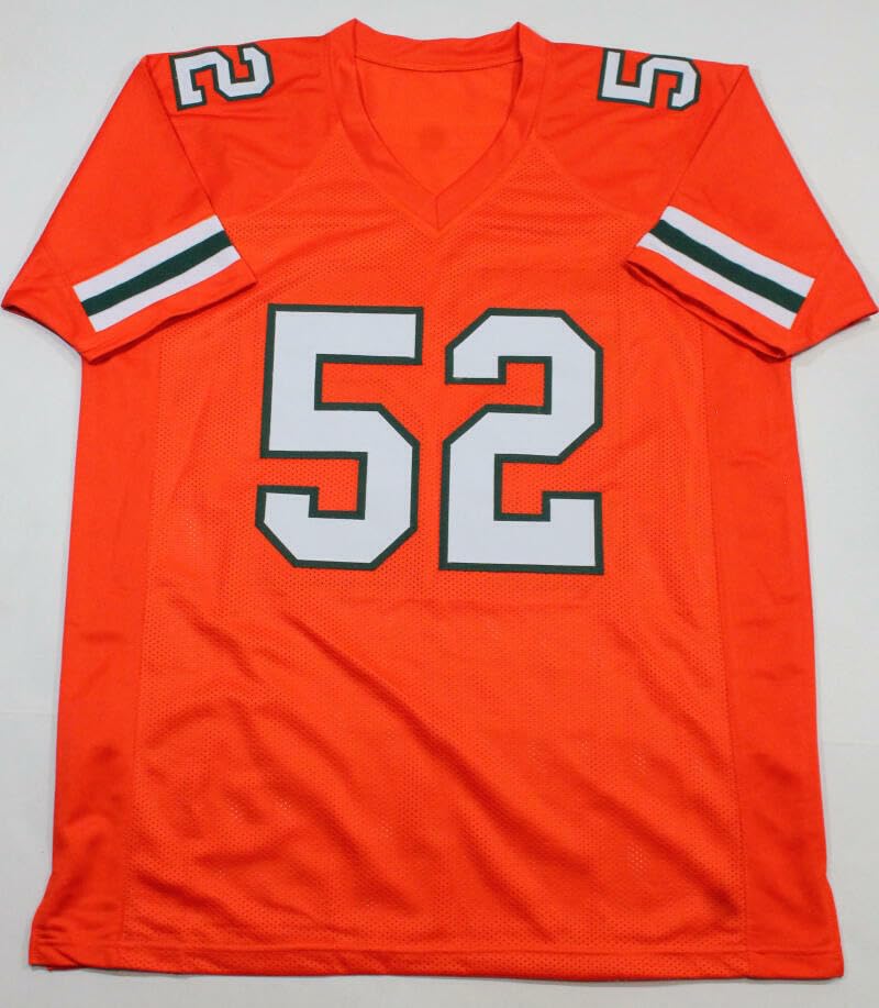 Ray Lewis Autographed Orange College Style Jersey - Beckett Auth *2 - Image 5